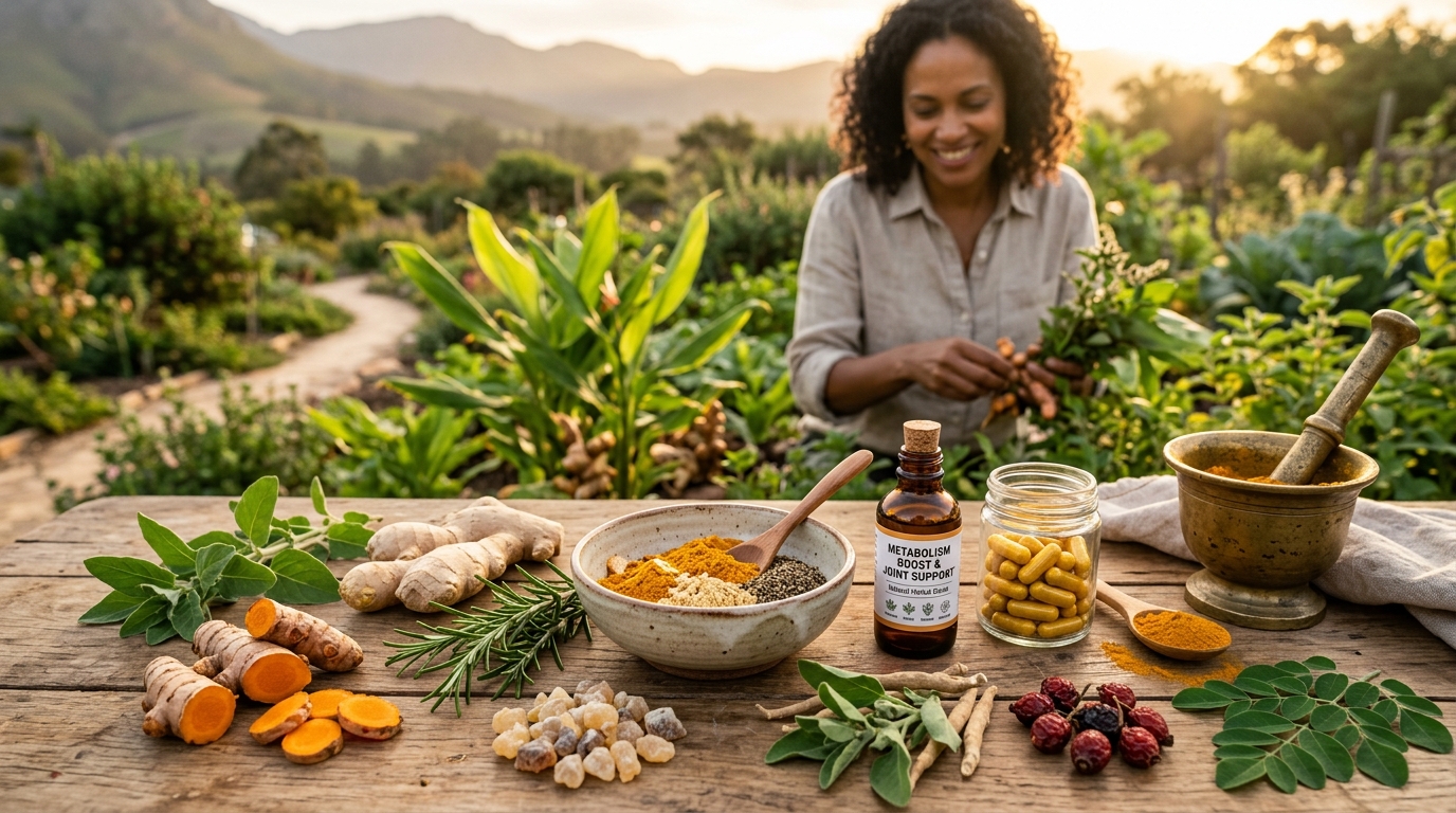 Natural herbs and plant extracts for healthy metabolism and joint support