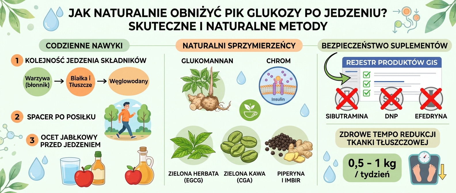 Mądra regulacja glikemii: Jak naturalnie obniżyć pik glukozy po jedzeniu i bezpiecznie wspierać metabolizm?